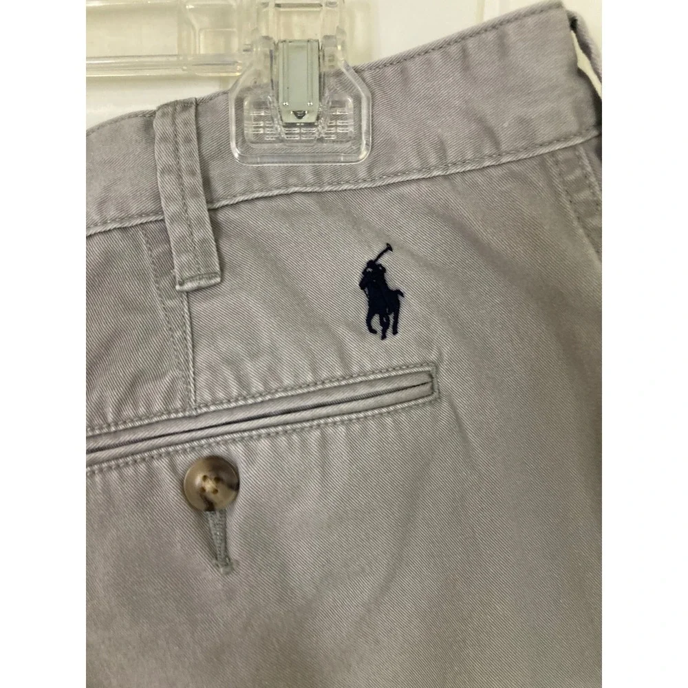 Polo Ralph Lauren Mens Grey Relaxed Fit Chino Shorts Size 40 Cotton Twill